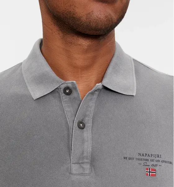 Napapijri - Elbas Ανδρική Μπλούζα Κοντομάνικη Polo NP0A4GDL-H58 Γκρι