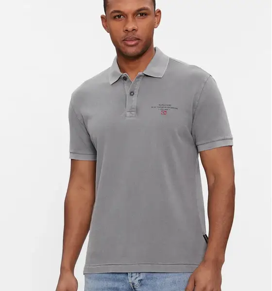 Napapijri - Elbas Ανδρική Μπλούζα Κοντομάνικη Polo NP0A4GDL-H58 Γκρι