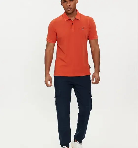 Napapijri - Elbas Ανδρική Μπλούζα Κοντομάνικη Polo NP0A4GDL-A62 Πορτοκαλί