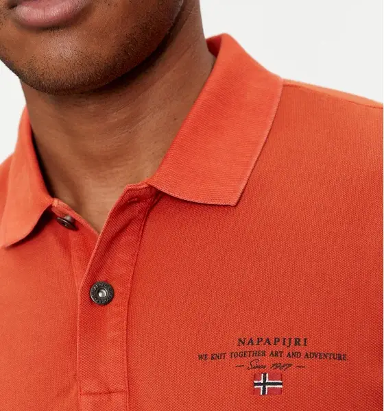 Napapijri - Elbas Ανδρική Μπλούζα Κοντομάνικη Polo NP0A4GDL-A62 Πορτοκαλί