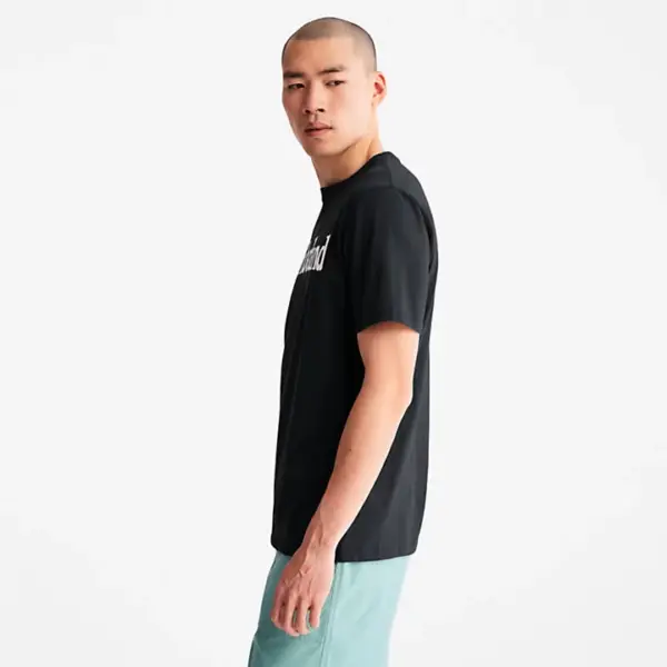 Timberland - Ανδρικό T-shirt με Λογότυπο TB0A2BRN-001 Μαύρο TB0A2BRN001