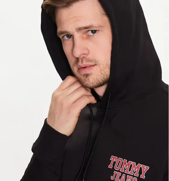 Tommy Hilfiger - Ανδρικό Φούτερ με Κουκούλα DM0DM16365-BDS Μαύρο DM0DM16365-BDS