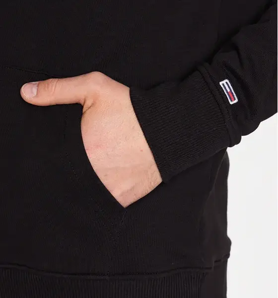 Tommy Hilfiger - Ανδρικό Φούτερ με Κουκούλα DM0DM16365-BDS Μαύρο DM0DM16365-BDS