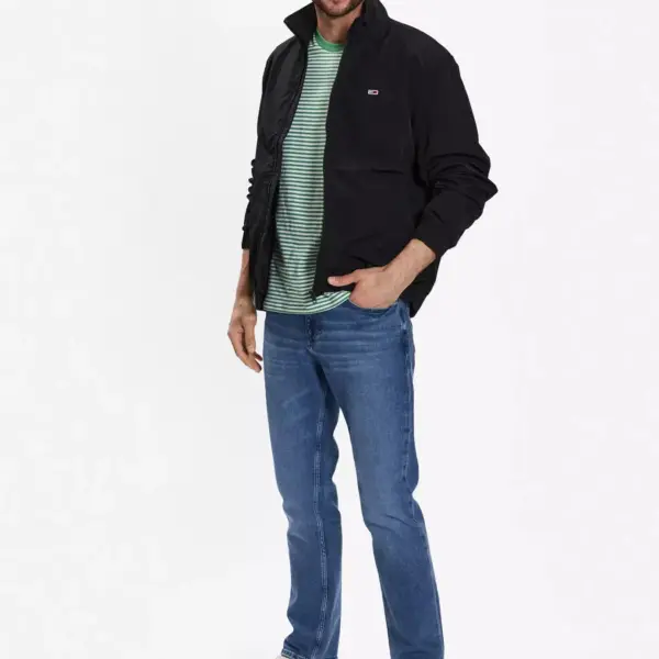 Tommy Hilfiger - Ανδρικό Μπουφάν Αντιανεμικό DM0DM15916-BDS Μαύρο DM0DM15916-BDS