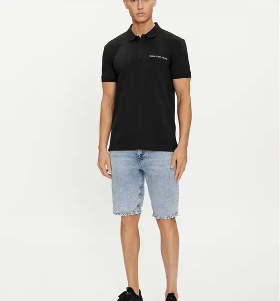 Calvin Klein - Ανδρική Μπλούζα Κοντομάνικη Polo Institutional Regular Fit J30J325495-BEH μαύρο