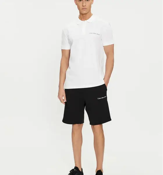 Calvin Klein - Ανδρική Μπλούζα Κοντομάνικη Polo Institutional Regular Fit J30J325495-YAF Λευκό