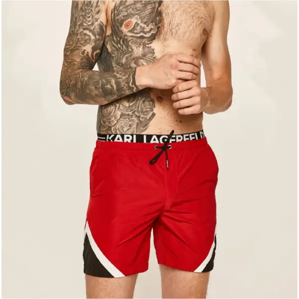 Karl Lagerfeld - Ανδρικό Μαγιό Σορτς KL20MBM05-RED Κόκκινο