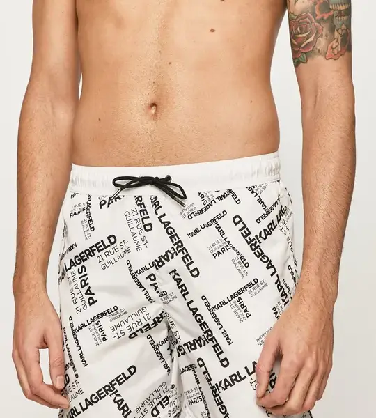 Karl Lagerfeld - Ανδρικό Μαγιό Σορτς KL20MBM08-WHITE Λευκό