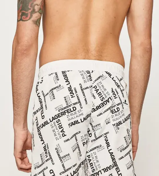 Karl Lagerfeld - Ανδρικό Μαγιό Σορτς KL20MBM08-WHITE Λευκό KL20MBM08-WHITE