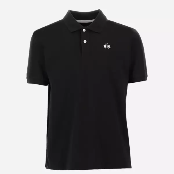 La Martina - Ανδρικό Κοντομάνικο Tex Polo Regular Fit BPMP01PK031-09999 Μαύρο