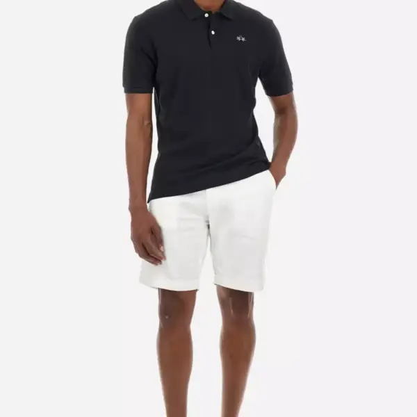 La Martina - Ανδρικό Κοντομάνικο Tex Polo Regular Fit BPMP01PK031-09999 Μαύρο