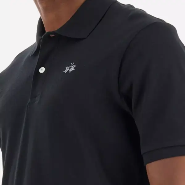 La Martina - Ανδρικό Κοντομάνικο Tex Polo Regular Fit BPMP01PK031-09999 Μαύρο