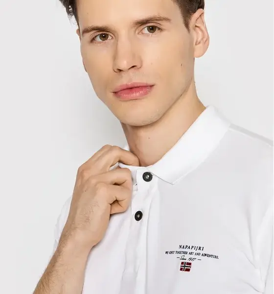 Napapijri - Elbas Ανδρική Μπλούζα Κοντομάνικη Polo NP0A4GDL-002 Λευκό