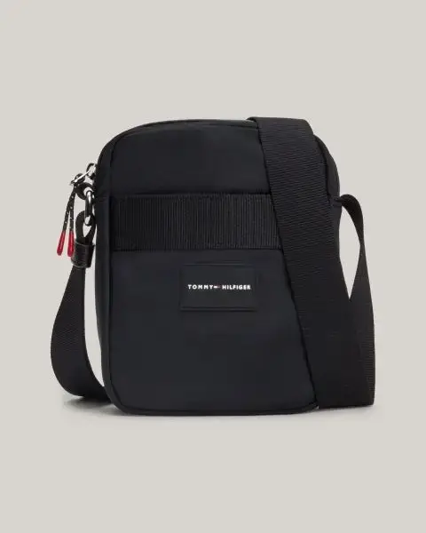 Tommy Hilfiger - Ανδρική Τσάντα Ώμου Χιαστί Func Nylon Mini Reporter AM0AM12469-BDS Μαύρο