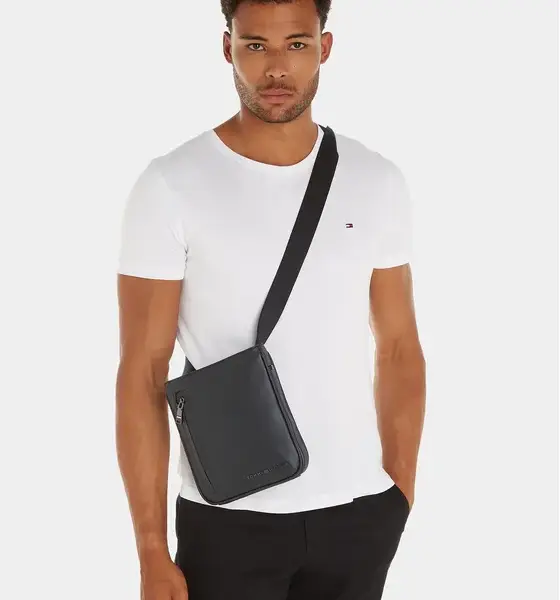 Tommy Hilfiger - Ανδρική Τσάντα Ώμου Χιαστί Th Modern Pu Mini Crossover AM0AM12234-BDS Μαύρο