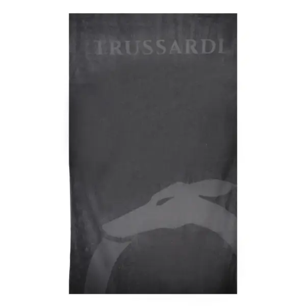 Trussardi Jeans - Πετσέτα Θαλάσσης Βαμβακερή σε Μαύρο Χρώμα (88x190εκ.) TRU2MTW01-03BLAC
