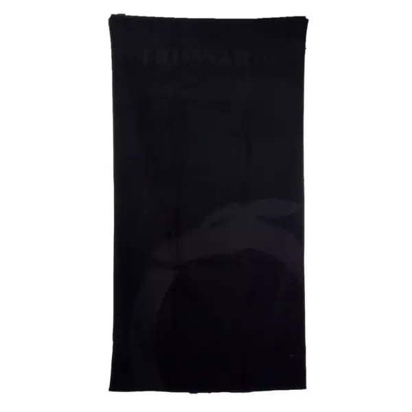 Trussardi Jeans - Πετσέτα Θαλάσσης Βαμβακερή σε Μαύρο Χρώμα (88x190εκ.) TRU2MTW01-03BLAC