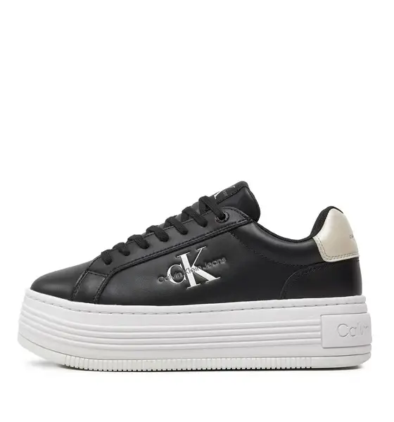 Calvin Klein - Γυναικεία Sneakers Bold Platf Low Lace Lth Ml Mtl YW0YW01516-0GQ Mαύρο