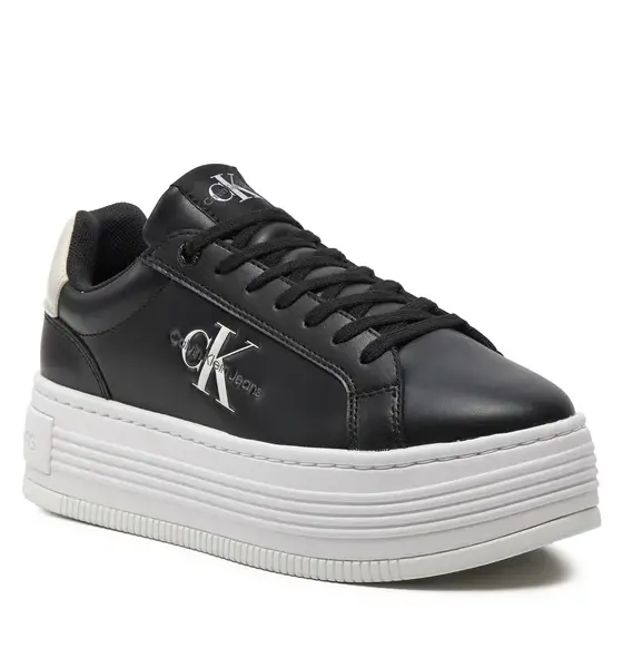 Calvin Klein - Γυναικεία Sneakers Bold Platf Low Lace Lth Ml Mtl YW0YW01516-0GQ Mαύρο