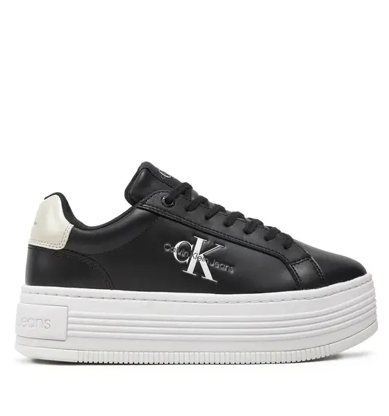 Calvin Klein - Γυναικεία Sneakers Bold Platf Low Lace Lth Ml Mtl YW0YW01516-0GQ Mαύρο