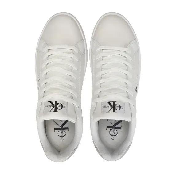 Calvin Klein - Γυναικεία Sneakers Bold Platf Low Lace Lth Ml Mtl YW0YW01516-0K9 Λευκό