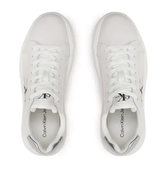 Calvin Klein - Γυναικεία Sneakers Chunky Cupsole Laceup Lth Ml Mtl YW0YW01476-0K9 Λευκό