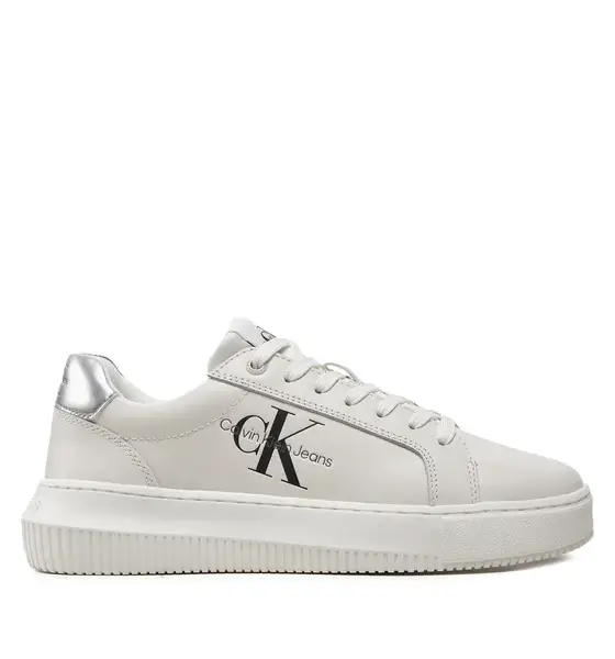 Calvin Klein - Γυναικεία Sneakers Chunky Cupsole Laceup Lth Ml Mtl YW0YW01476-0K9 Λευκό