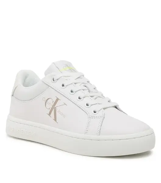 Calvin Klein - Γυναικεία Sneakers Classic Cupsole Fluo Contrast YW0YW00912-0LA Λευκό