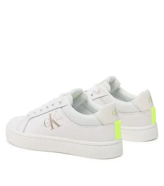 Calvin Klein - Γυναικεία Sneakers Classic Cupsole Fluo Contrast YW0YW00912-0LA Λευκό