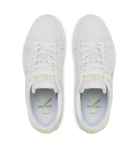 Calvin Klein - Γυναικεία Sneakers Classic Cupsole Fluo Contrast YW0YW00912-0LA Λευκό