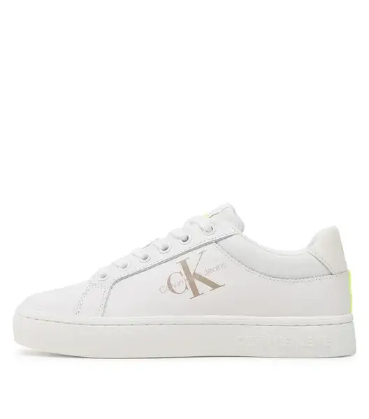 Calvin Klein - Γυναικεία Sneakers Classic Cupsole Fluo Contrast YW0YW00912-0LA Λευκό