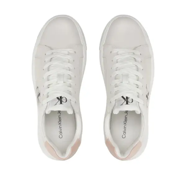 Calvin Klein - Γυναικεία Δερμάτινα Sneakers Chunky Cupsole Mono Wn YW0YW00823-0LA Λευκό YW0YW00823-0LA