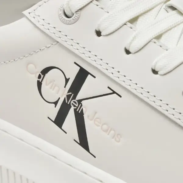 Calvin Klein - Γυναικεία Δερμάτινα Sneakers Chunky Cupsole Mono Wn YW0YW00823-0LA Λευκό YW0YW00823-0LA