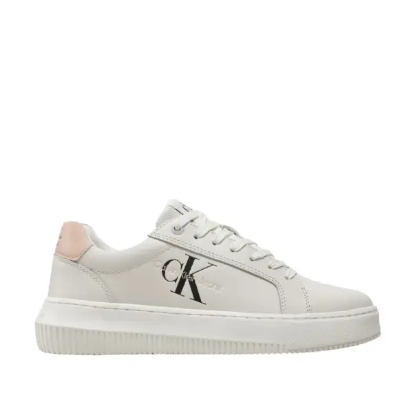 Calvin Klein - Γυναικεία Δερμάτινα Sneakers Chunky Cupsole Mono Wn YW0YW00823-0LA Λευκό