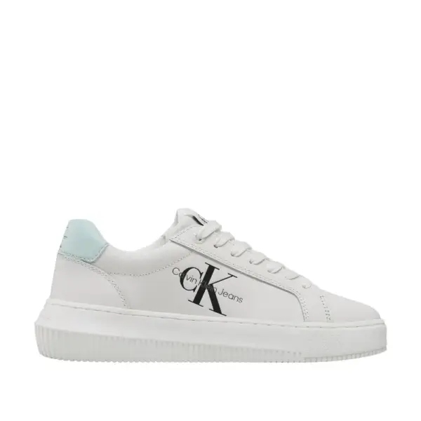 Calvin Klein - Γυναικεία Δερμάτινα Sneakers Chunky Cupsole Mono Wn YW0YW00823-0LF Λευκό