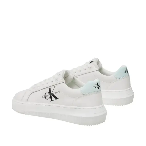 Calvin Klein - Γυναικεία Δερμάτινα Sneakers Chunky Cupsole Mono Wn YW0YW00823-0LF Λευκό YW0YW00823-0LF