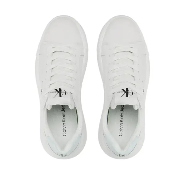 Calvin Klein - Γυναικεία Δερμάτινα Sneakers Chunky Cupsole Mono Wn YW0YW00823-0LF Λευκό YW0YW00823-0LF