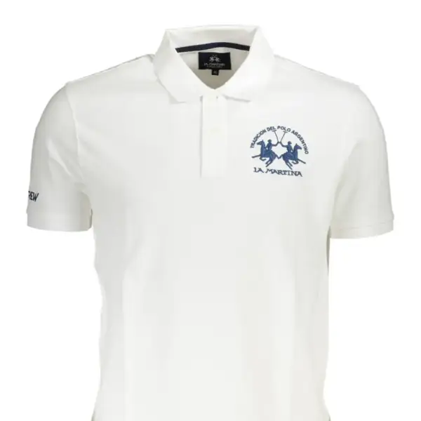 La Martina - Ανδρικό Κοντομάνικο Polo Regular Fit XMP003-PK031-00001 Λευκό XMP003-PK031-00001