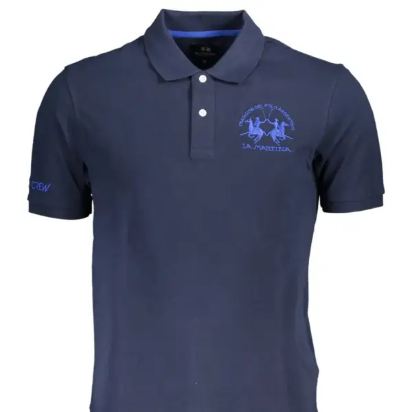 La Martina - Ανδρικό Κοντομάνικο Polo Regular Fit XMP003-PK031-07017 Μπλε