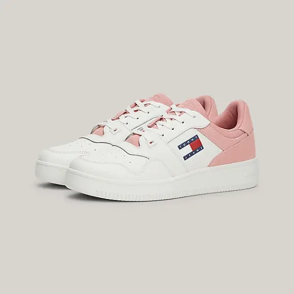 Tommy Hilfiger - Γυναικεία Sneakers Retro Basket Mix EN0EN02653-TH0 Λευκά