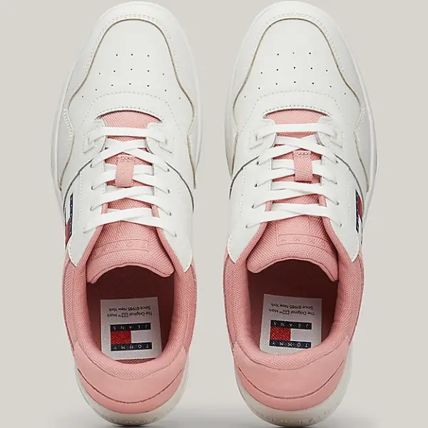 Tommy Hilfiger - Γυναικεία Sneakers Retro Basket Mix EN0EN02653-TH0 Λευκά