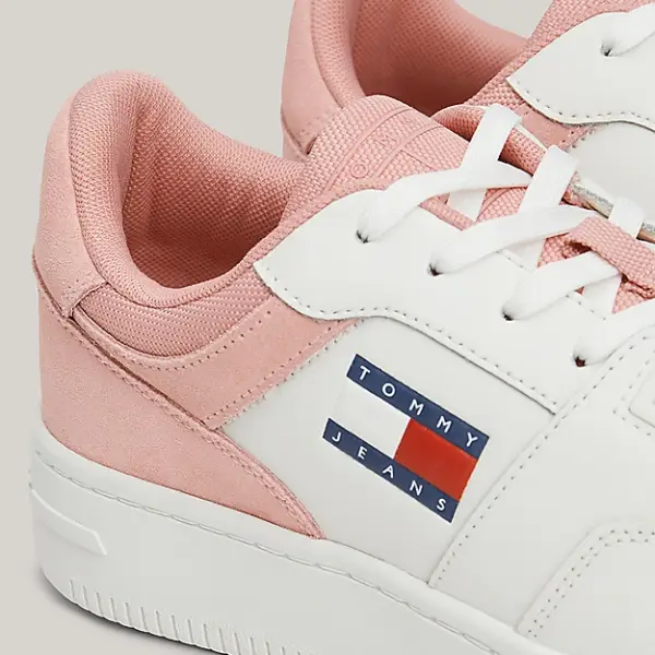 Tommy Hilfiger - Γυναικεία Sneakers Retro Basket Mix EN0EN02653-TH0 Λευκά