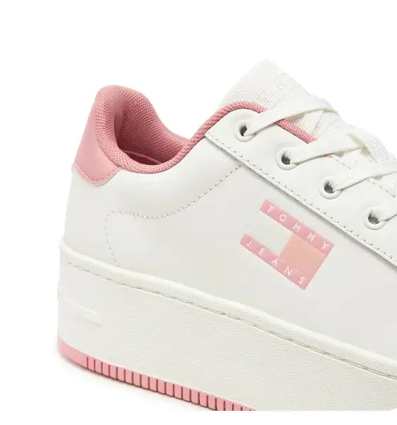 Tommy Hilfiger - Γυναικεία Δερμάτινα Sneakers Tjw Flatform Ess EN0EN02518-TH0 ΛευκόΡοζ