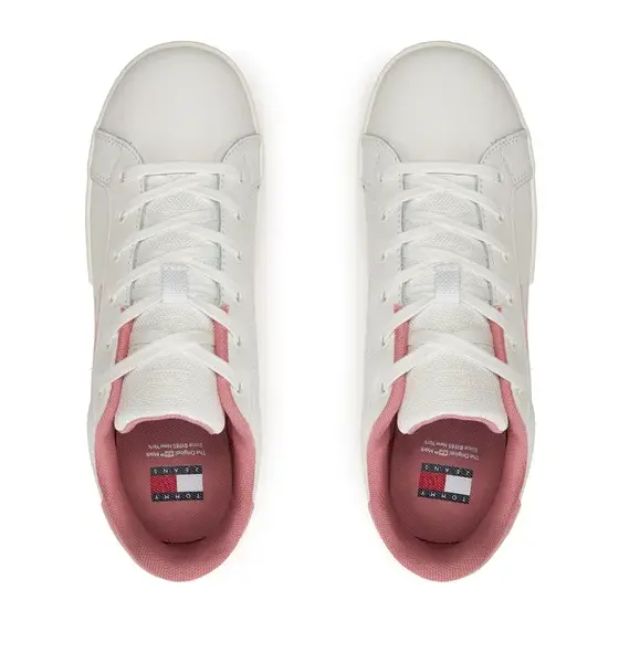 Tommy Hilfiger - Γυναικεία Δερμάτινα Sneakers Tjw Flatform Ess EN0EN02518-TH0 ΛευκόΡοζ