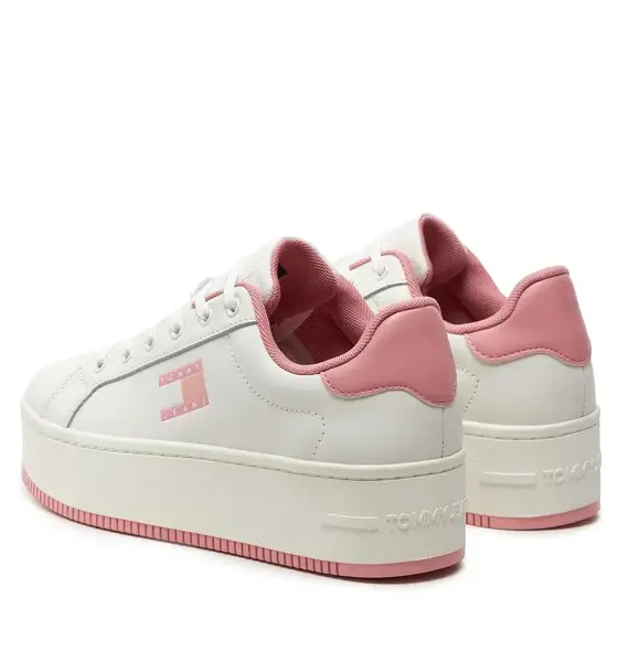 Tommy Hilfiger - Γυναικεία Δερμάτινα Sneakers Tjw Flatform Ess EN0EN02518-TH0 ΛευκόΡοζ