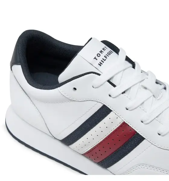 Tommy Hilfiger – Ανδρικά Sneakers Runner Evo Lth Mix Ess FM0FM05121-YBS Λευκό