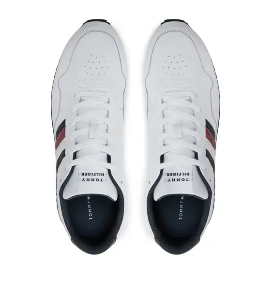 Tommy Hilfiger – Ανδρικά Sneakers Runner Evo Lth Mix Ess FM0FM05121-YBS Λευκό