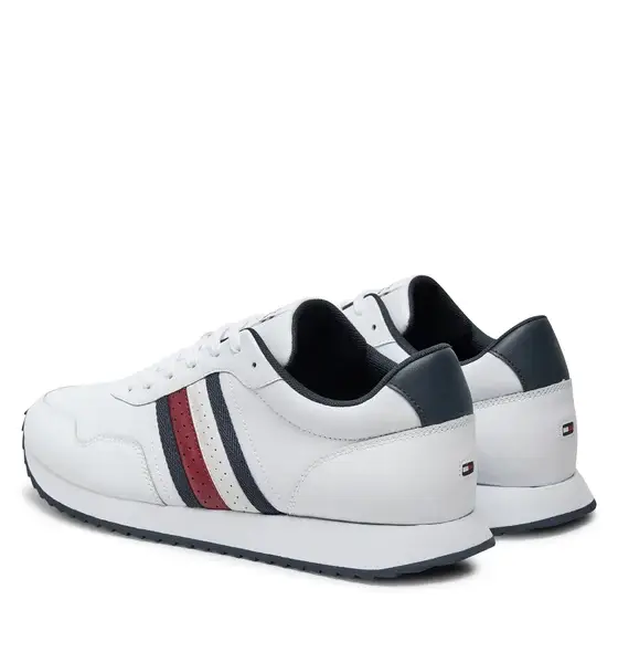 Tommy Hilfiger – Ανδρικά Sneakers Runner Evo Lth Mix Ess FM0FM05121-YBS Λευκό