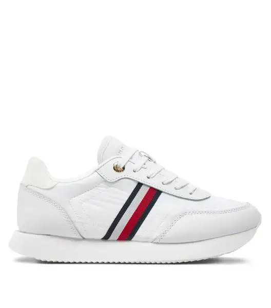 Tommy Hilfiger – Γυναικεία Sneakers Essential Runner Global Stripes FW0FW08005-YBS Λευκό