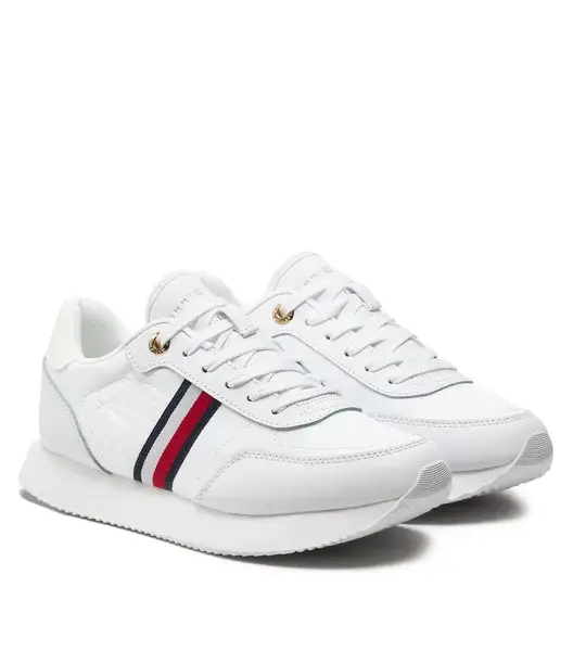 Tommy Hilfiger – Γυναικεία Sneakers Essential Runner Global Stripes FW0FW08005-YBS Λευκό